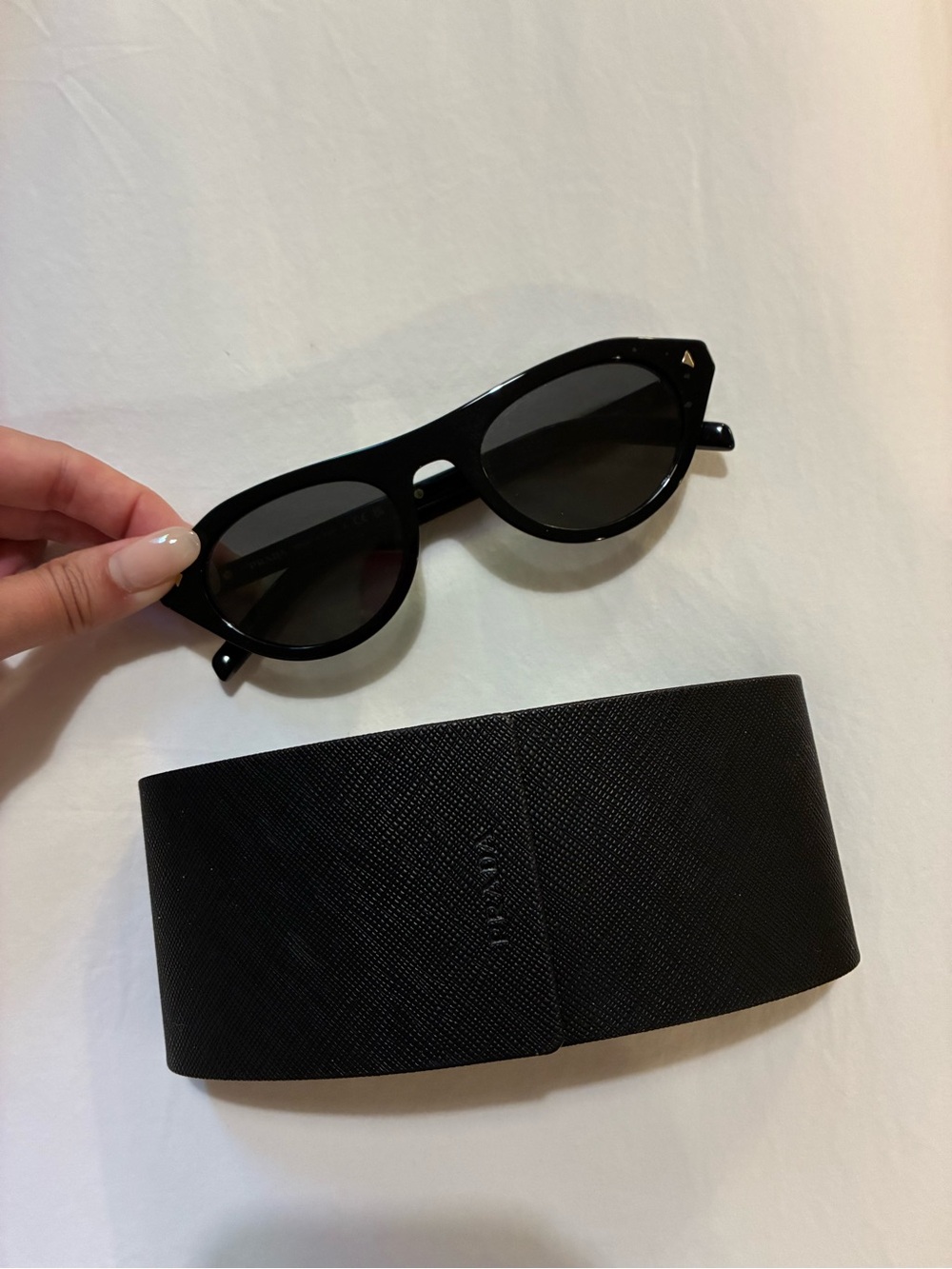 Prada Black “iconic metal plaque”Sunglasses with Case